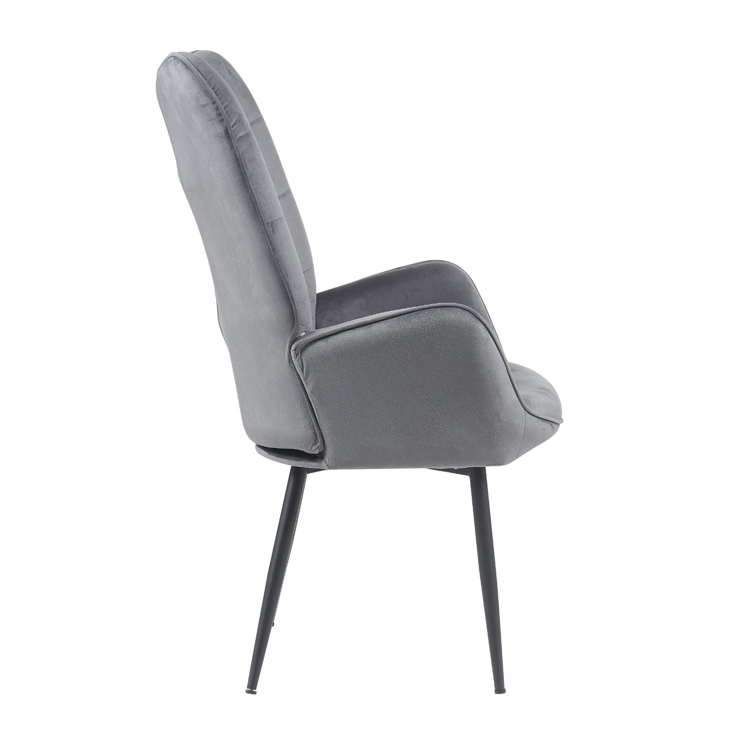 GREY DECORATIVE CHAIR.