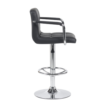BLACK BAR CHAIR WITH ARMS.