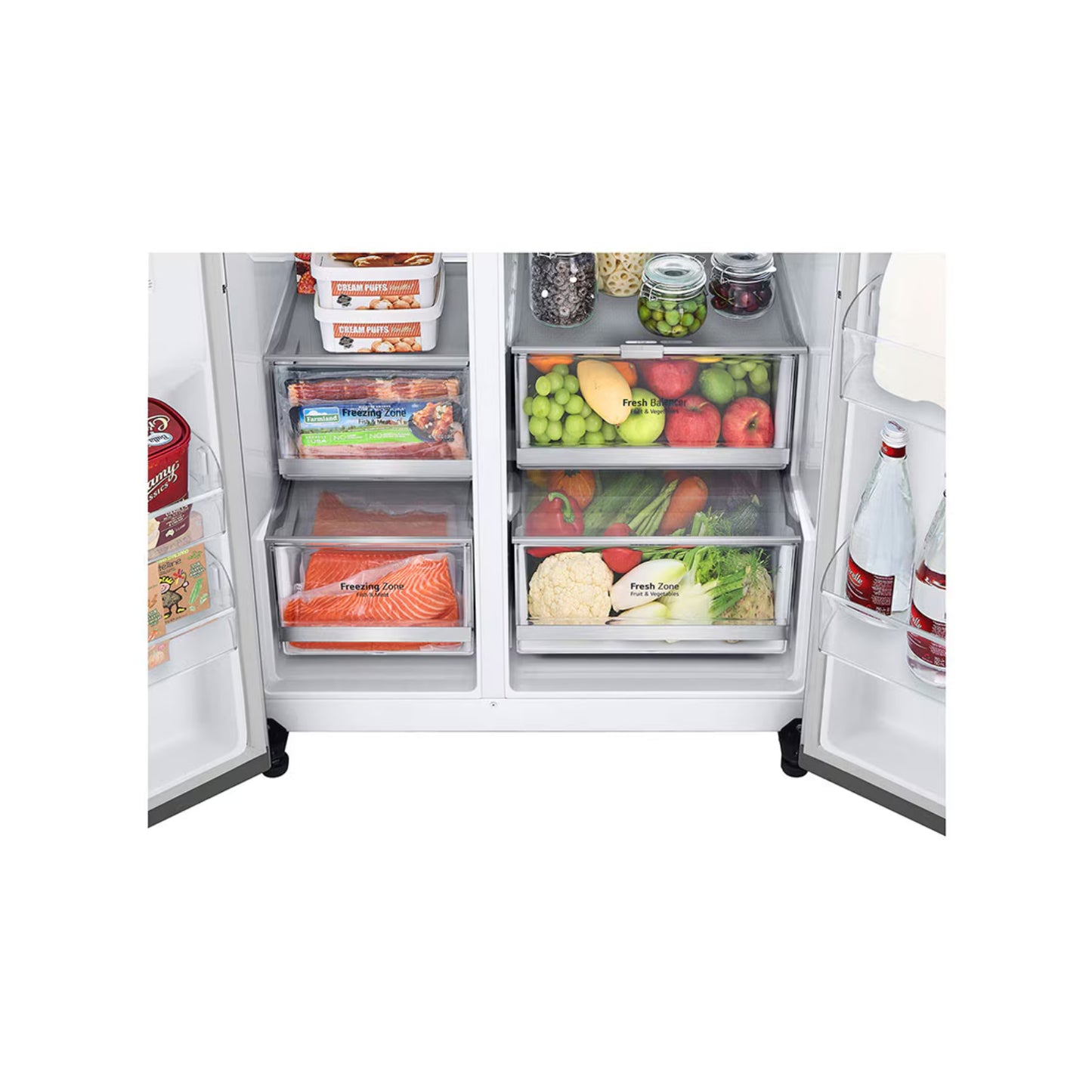Refrigeradora Side By Side 22.4pᶟ (Net) / 24pᶟ (Gross) ThinQ™ InstaView™ Smart Inverter Silver