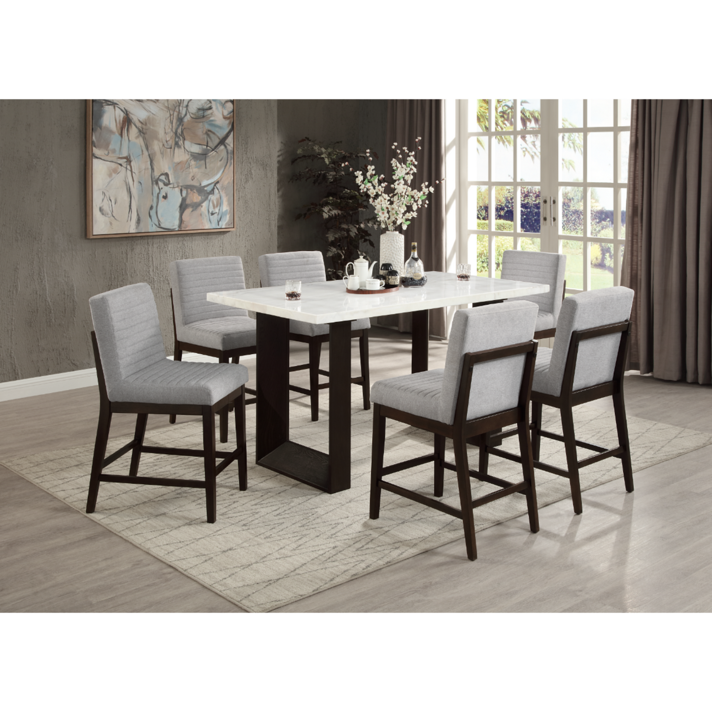 JGO DE COMEDOR ALTO EDWYN 6P MARMOL