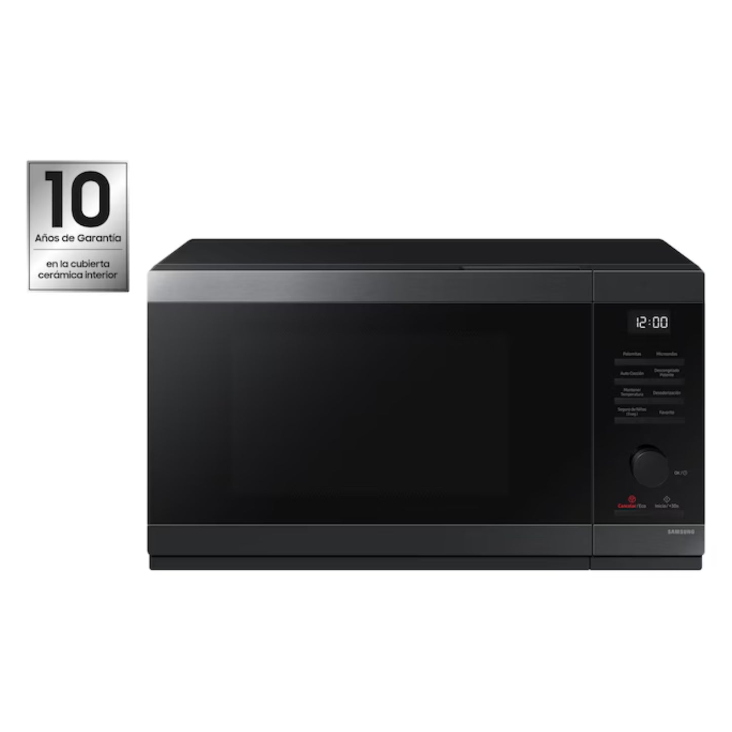 Microondas Samsung 1.1' Digital 1000W Negro | Interior Cerámico + Quick Defrost | Modelo MS32DG4504AGAX