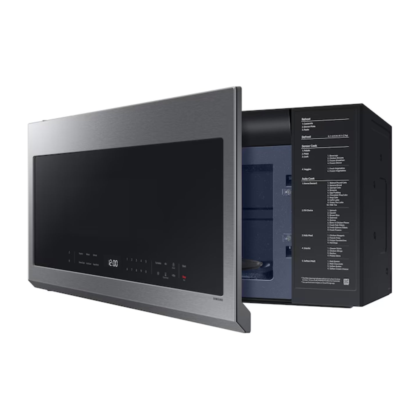 Microondas Samsung 2.1' OTR Digital 1000W Acero Inoxidable | Wi-Fi + Sensor Cook + Ventilación 400 CFM | ME21DG6300SRAA