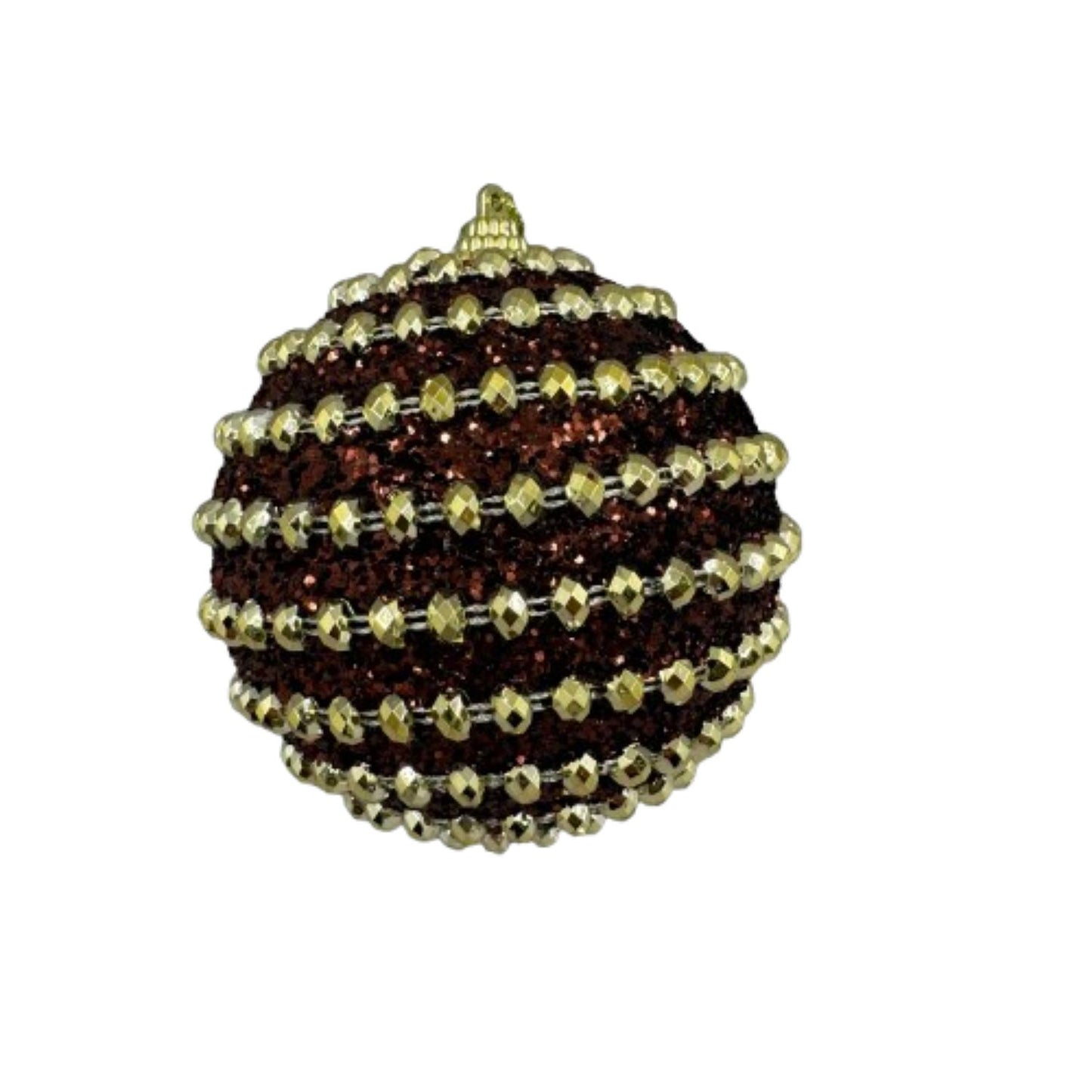 NAV. BALL SET2 10CM COFFEE PEARLS DOR.