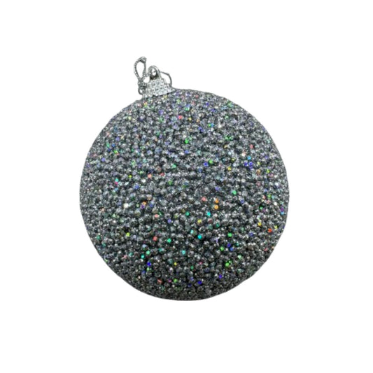 NAV. BALL SET2 10CM SILVER GRAVEL SHINE