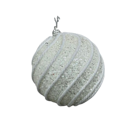 NAV. BALL SET2 10CM WHITE WITH LINES