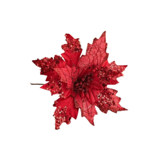 NAV. FLOR 33CM ROJO T/TERCIOPELO