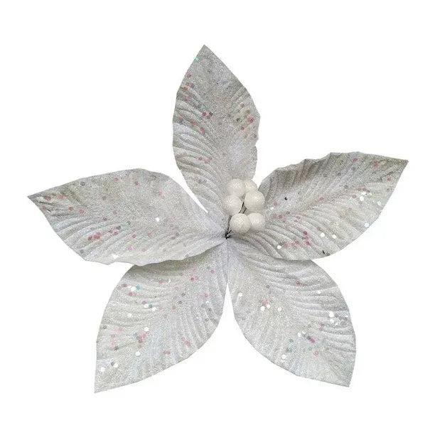 NAV. FLOR 34CM BLANCO/PLATA T/LIRIO