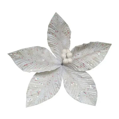 NAV. FLOR 34CM BLANCO/PLATA T/LIRIO