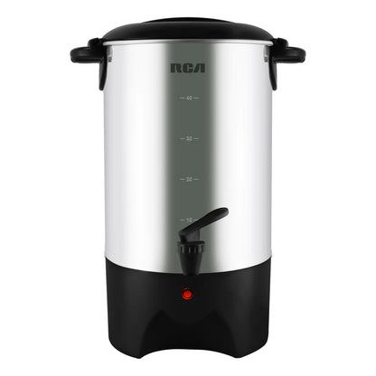 Percoladora RCA 40 Tazas Acero Inoxidable | 1000W + Asas Frías + Luz Indicadora | Modelo RCUR16