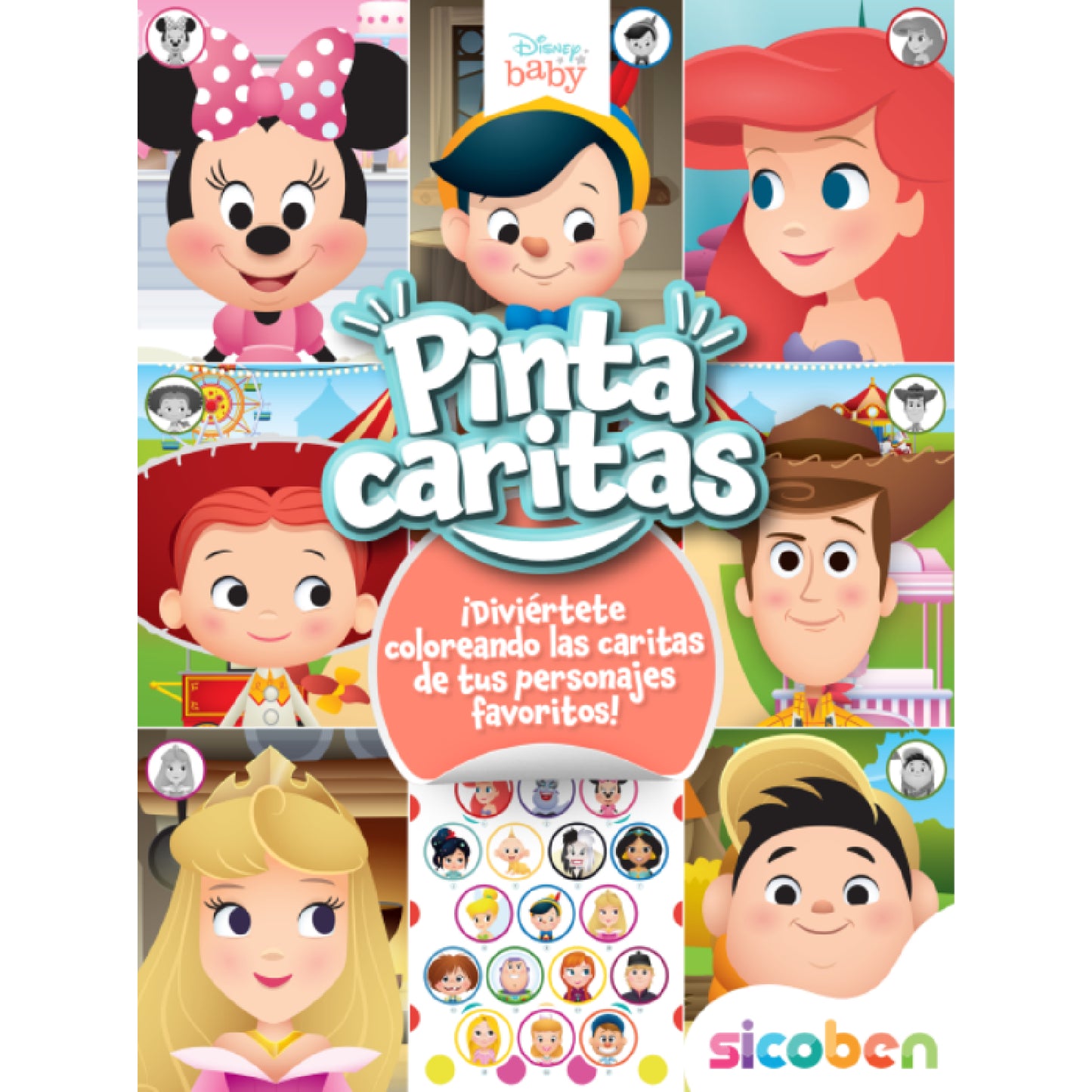 LIBRO COLOREAR PINTA CARITAS DISNEY SURT