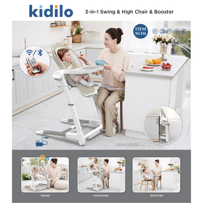 DCOMER ELECT 3IN1 CHAIR KHAKI KIDILO 