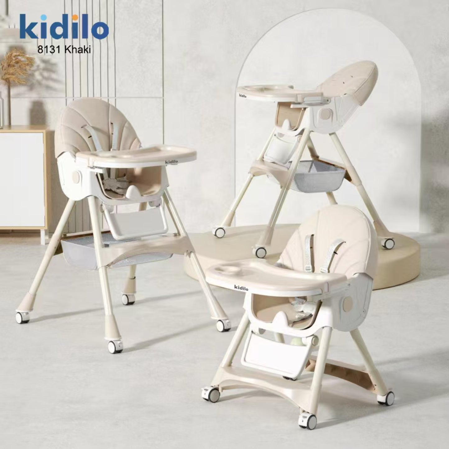 SILLA DE COMER AJUSTABLE KHAKI KIDILO