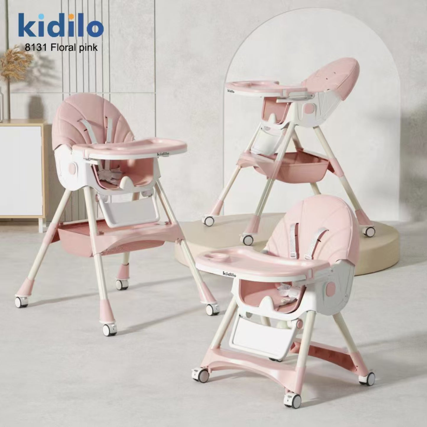 SILLA DCOMER AJUSTABLE ROSA KIDILO