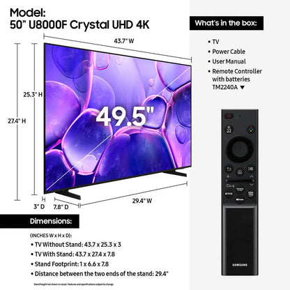 TV SAMSUNG LED 50  SMART CRYSTAL UHD U8