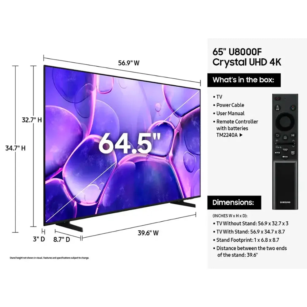 TV SAMSUNG LED 65 SMART CRYSTAL UHD U8