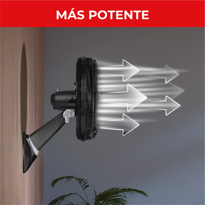 Ventilador de pared 18 pulgadas de la marca SAMURAI con diseño negro y potencia alta