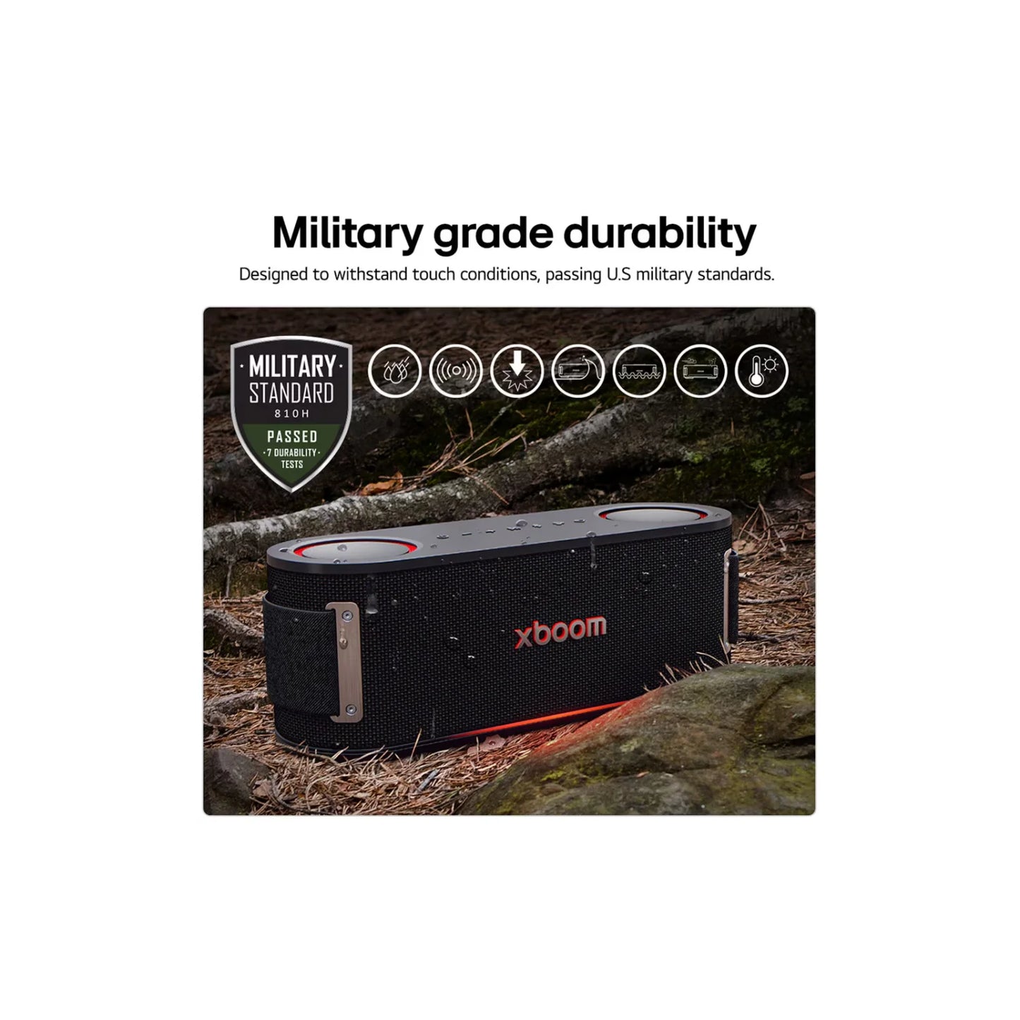 LG xboom Bounce  Sonido IA y Resistencia Militar 30H de Música