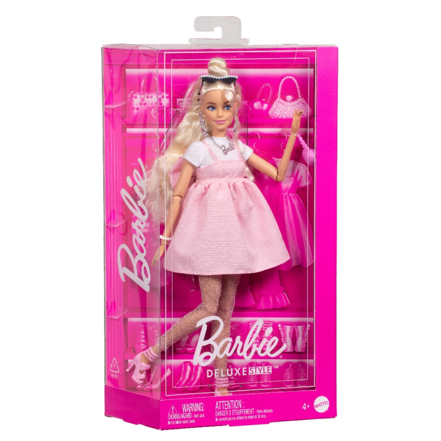 BARBIE LUJO: VESTIDO ROSA C/MONO