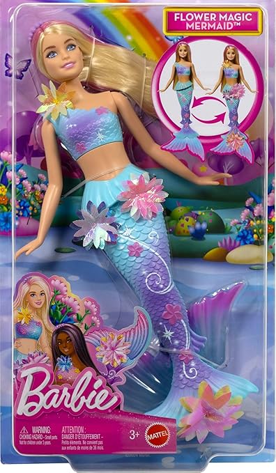 BARBIE SIRENA FLORES MAGICA RUBIA