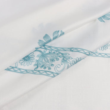 Cortina para Baño Modernhouse Bordado Floral Azul – 178 x 183 cm