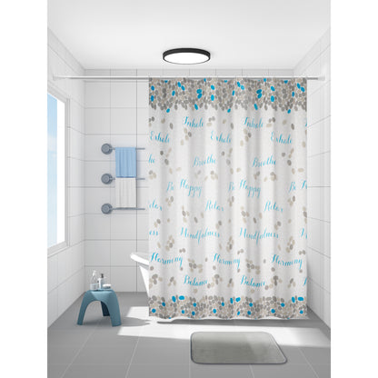 Set de Baño Modernhouse: Cortina 100% PEVA + Alfombra Gris – 2 Pzs