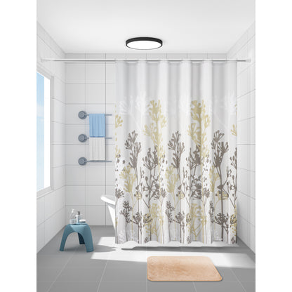 Set de Baño Modernhouse: Cortina 100% PEVA + Alfombra Camel – 2 Pzs