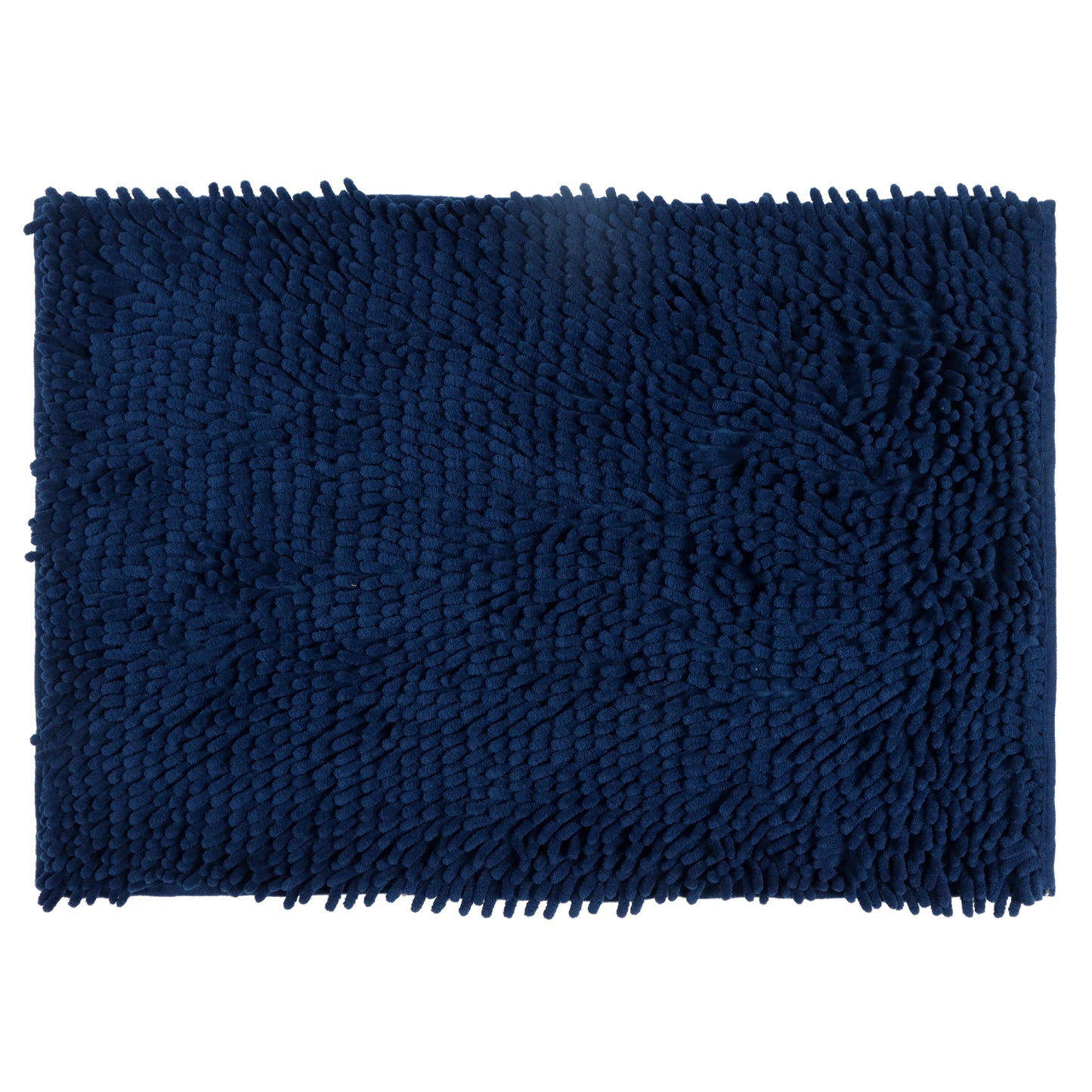 Set de Baño Modernhouse: Cortina 100% PEVA Damasco + Alfombra Chenille Azul Navy – 2 Pzs