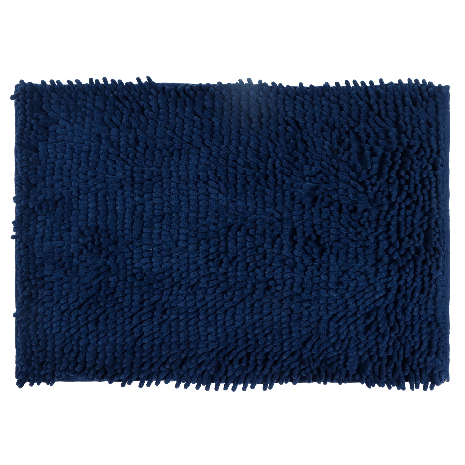 Set de Baño Modernhouse: Cortina 100% PEVA Damasco + Alfombra Chenille Azul Navy – 2 Pzs