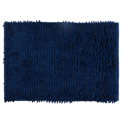 Set de Baño Modernhouse: Cortina 100% PEVA Damasco + Alfombra Chenille Azul Navy – 2 Pzs
