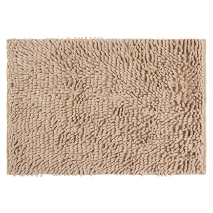 Set de Baño Modernhouse: Cortina 100% PEVA Abstracción Beige + Alfombra de Microfibra Camel – 2 Pzs