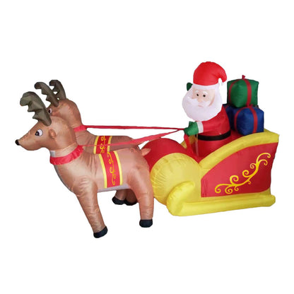 Trineo Navideño Inflable con Renos de 1.8m