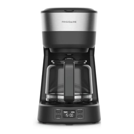 Cafetera Frigidaire FCM25 1.2L con Jarra de Vidrio, Timer y Display Digital