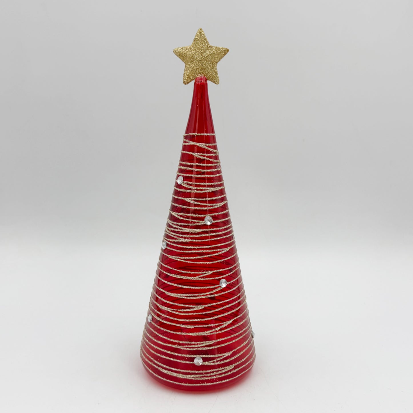 NAV ADORNO LED VIDRIO ARBOL RED