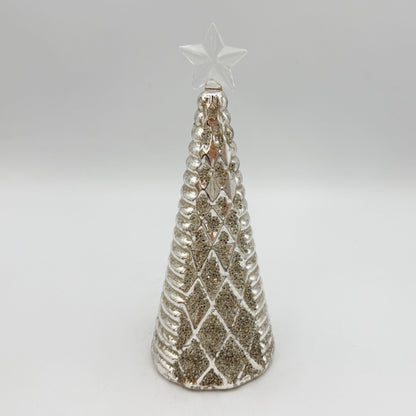 NAV ADORNO LED VIDRIO ARBOL PLATA