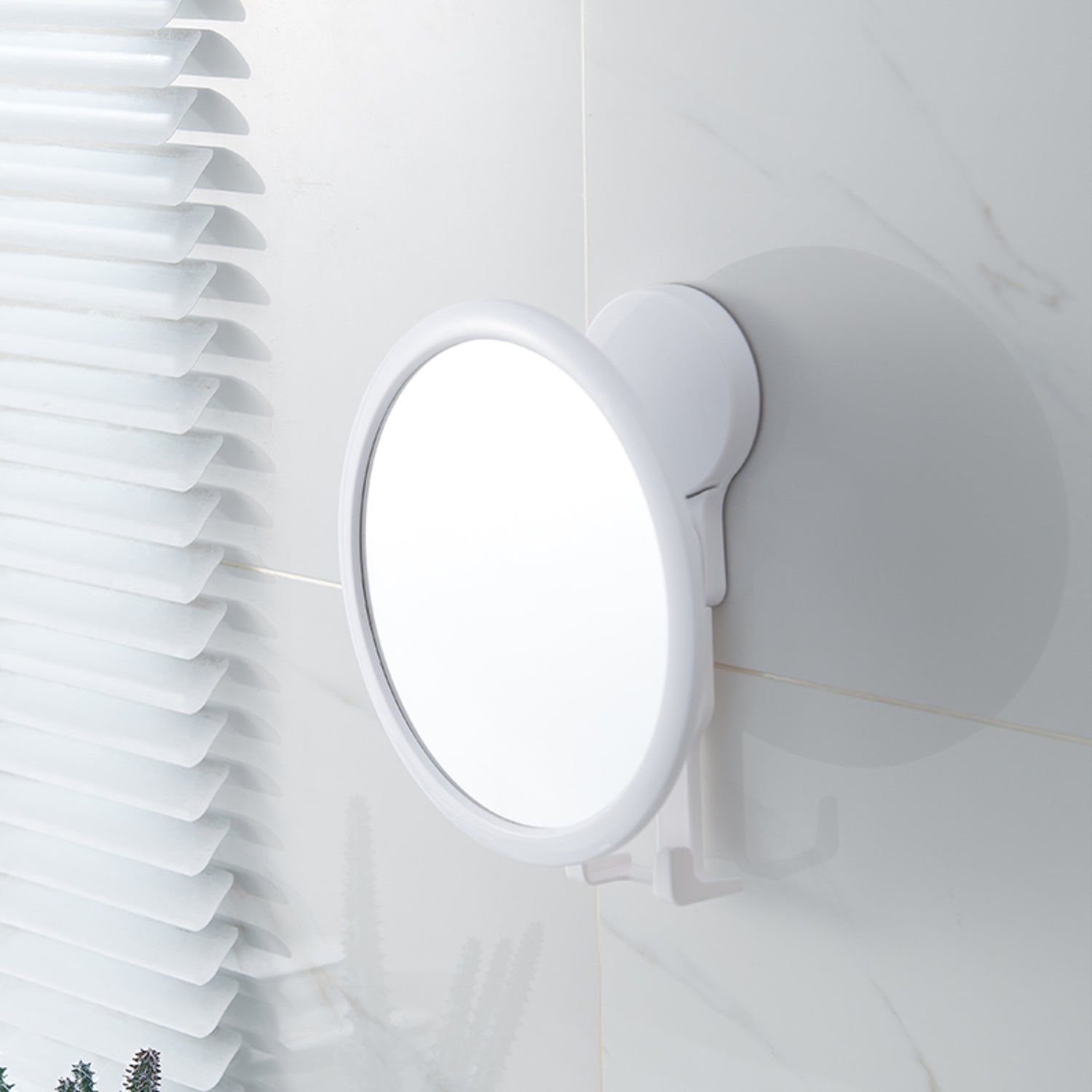 Espejo para Baño Redondo de 18x18 cm | Color Blanco