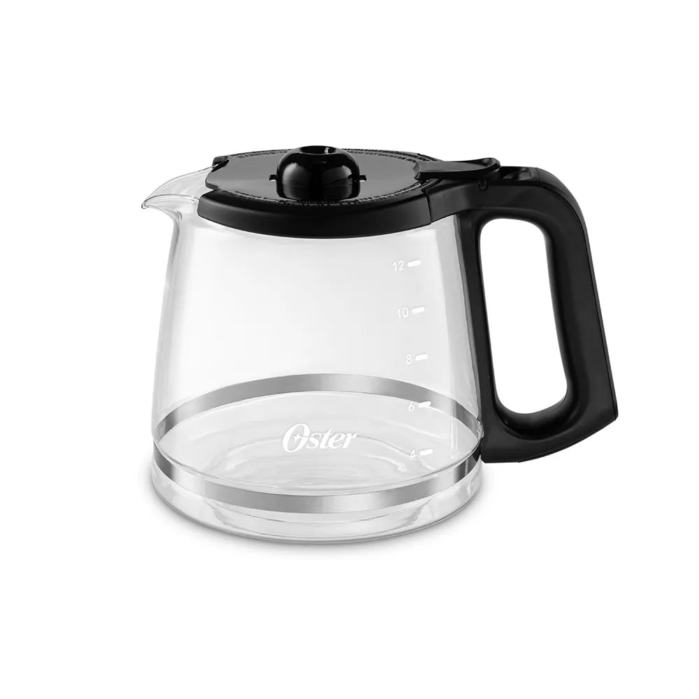 Oster® Cafetera Programable, Pantalla Táctil, Jarra de Vidrio, de 12 Tazas, Negro y Acero Inoxidable , BVSTDC4403
