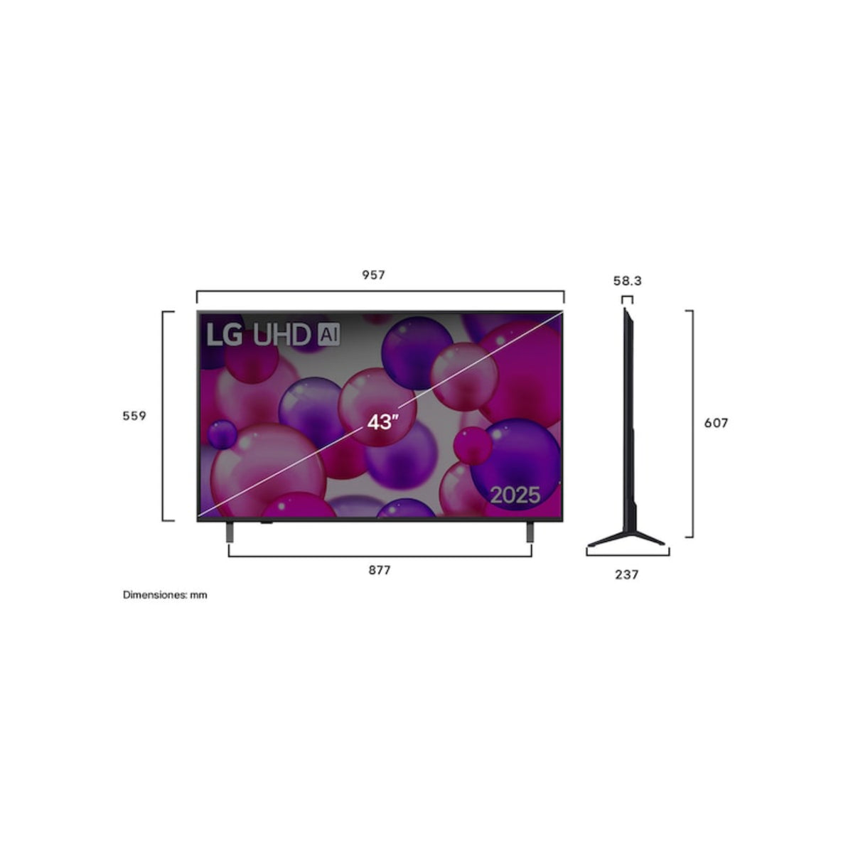 TV LG LED 43 SMART AI THINQ 4K UA80