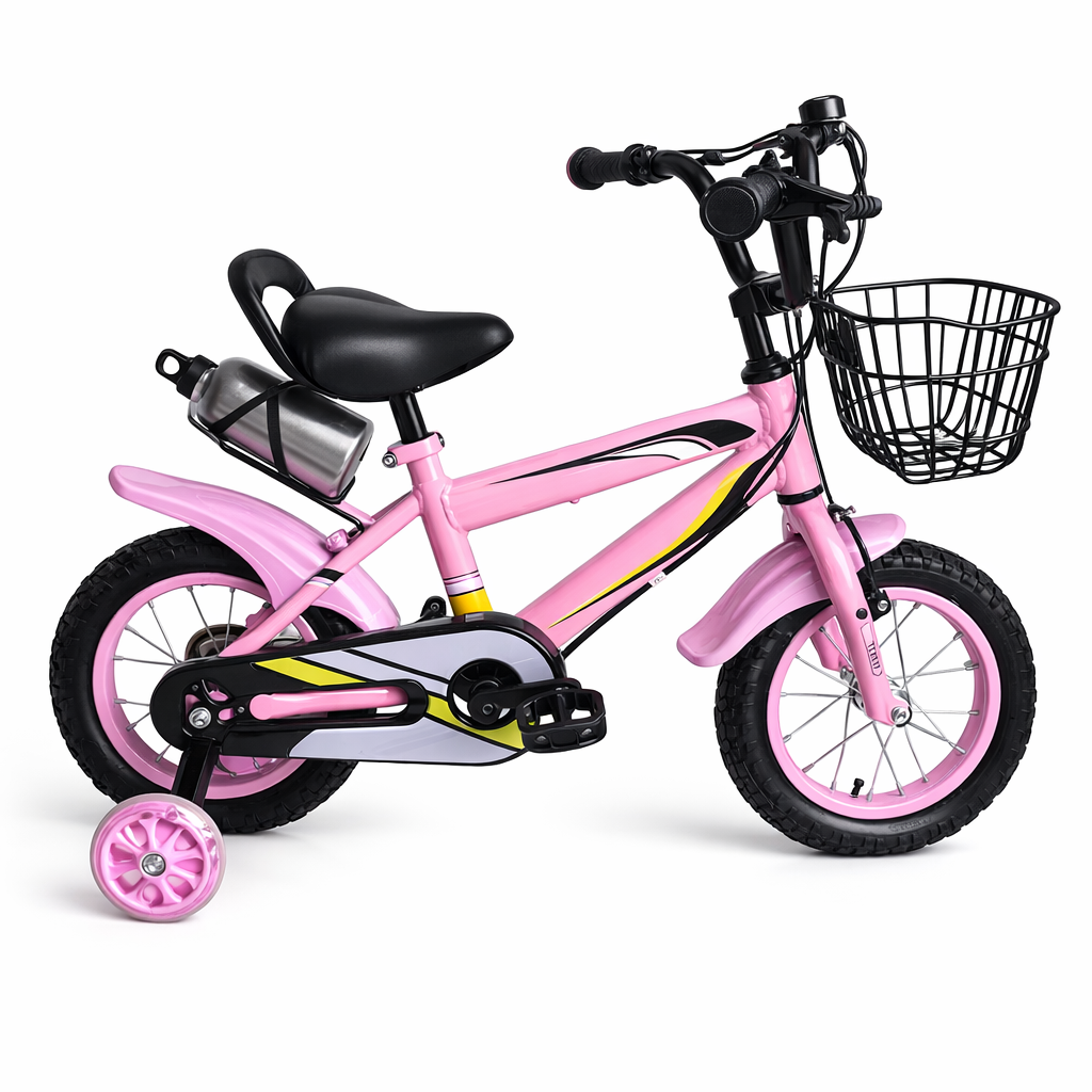 Bicicleta Infantil Forza Aro 12" con Canasta Metálica Rosada SDL-44RS