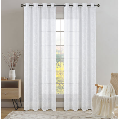 CORTINA SHEER CBORDADO BLANCO 53X90