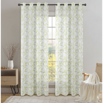 CORTINA SHEER CBORDADO VERDE 53X90