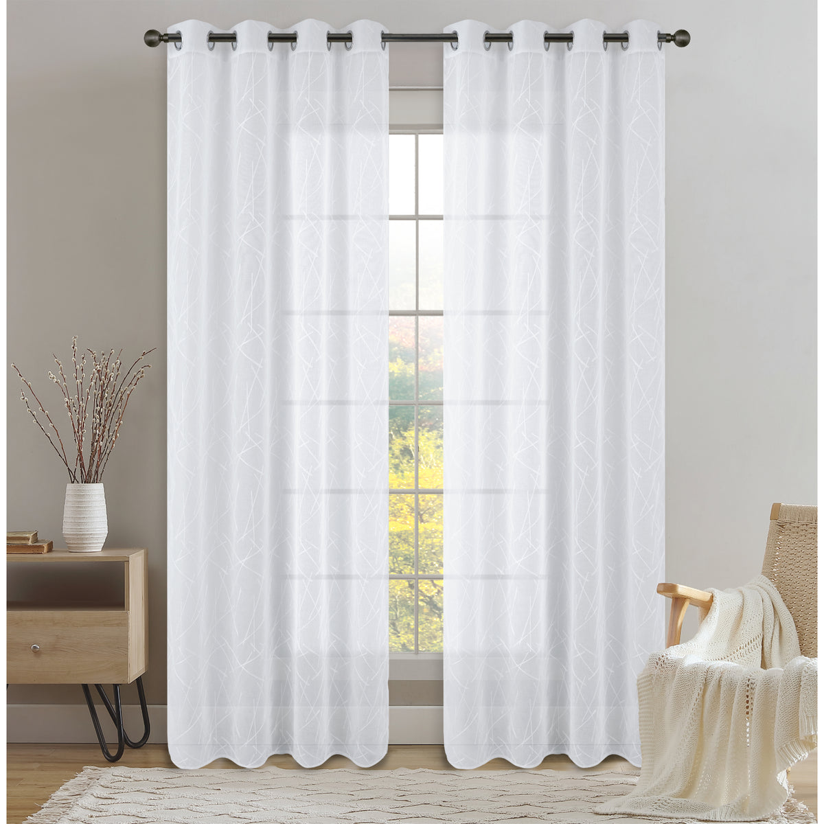 CORTINA SHEER CBORDADO BLANCO 53X90