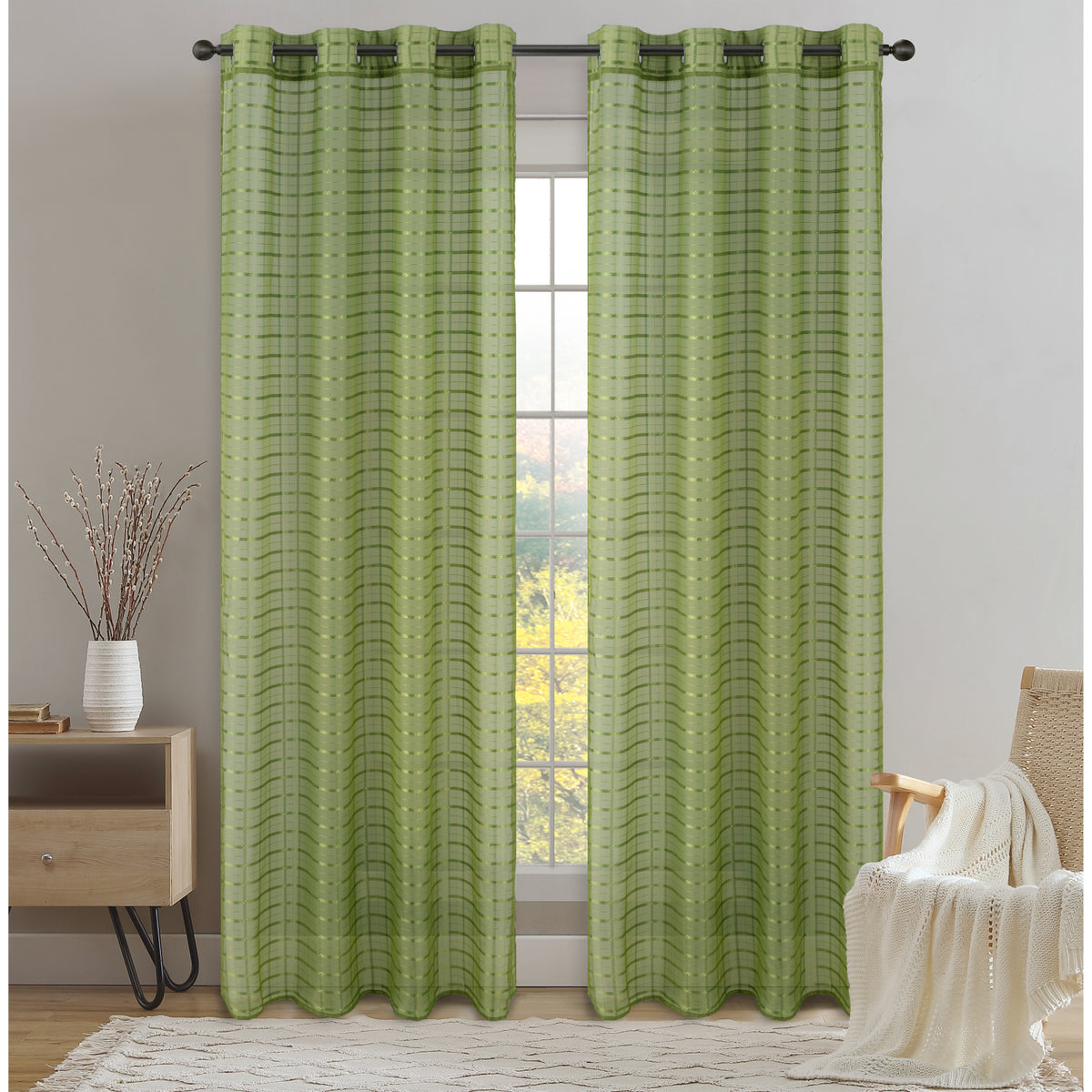 CORTINA PSALA SHEER 53X90 OLIVA