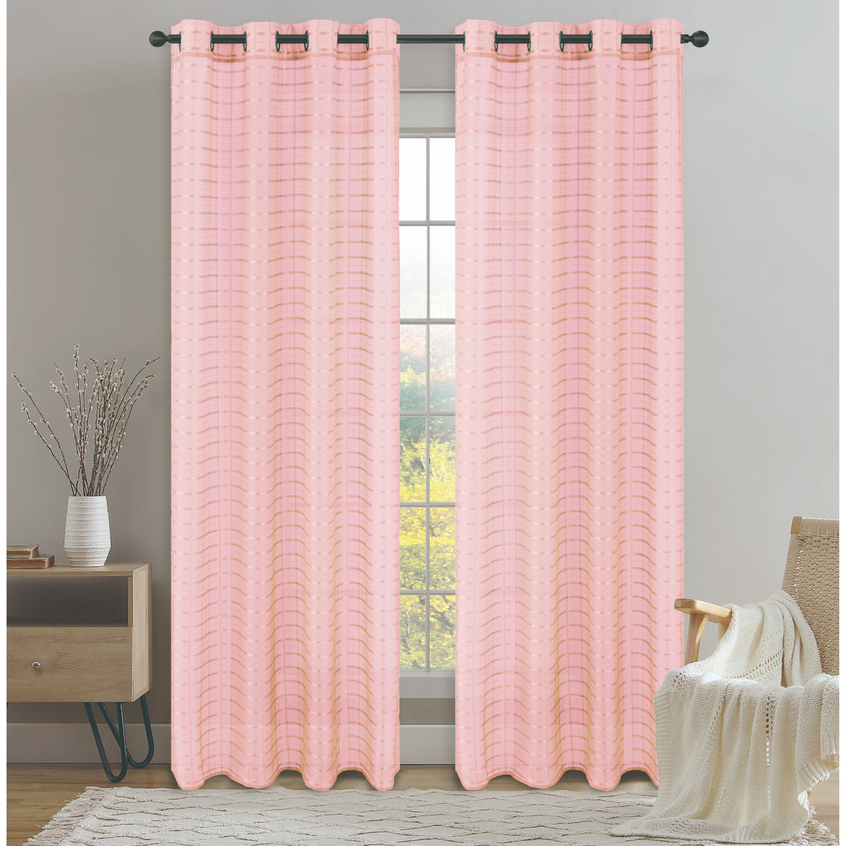 CORTINA PSALA SHEER 53X90ROSA CLARO