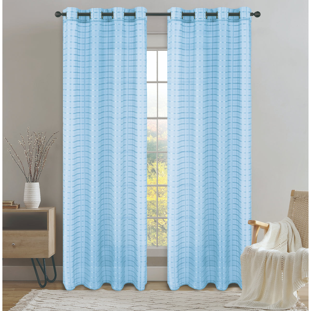 CORTINA PSALA SHEER 53X90 AZUL CLARO