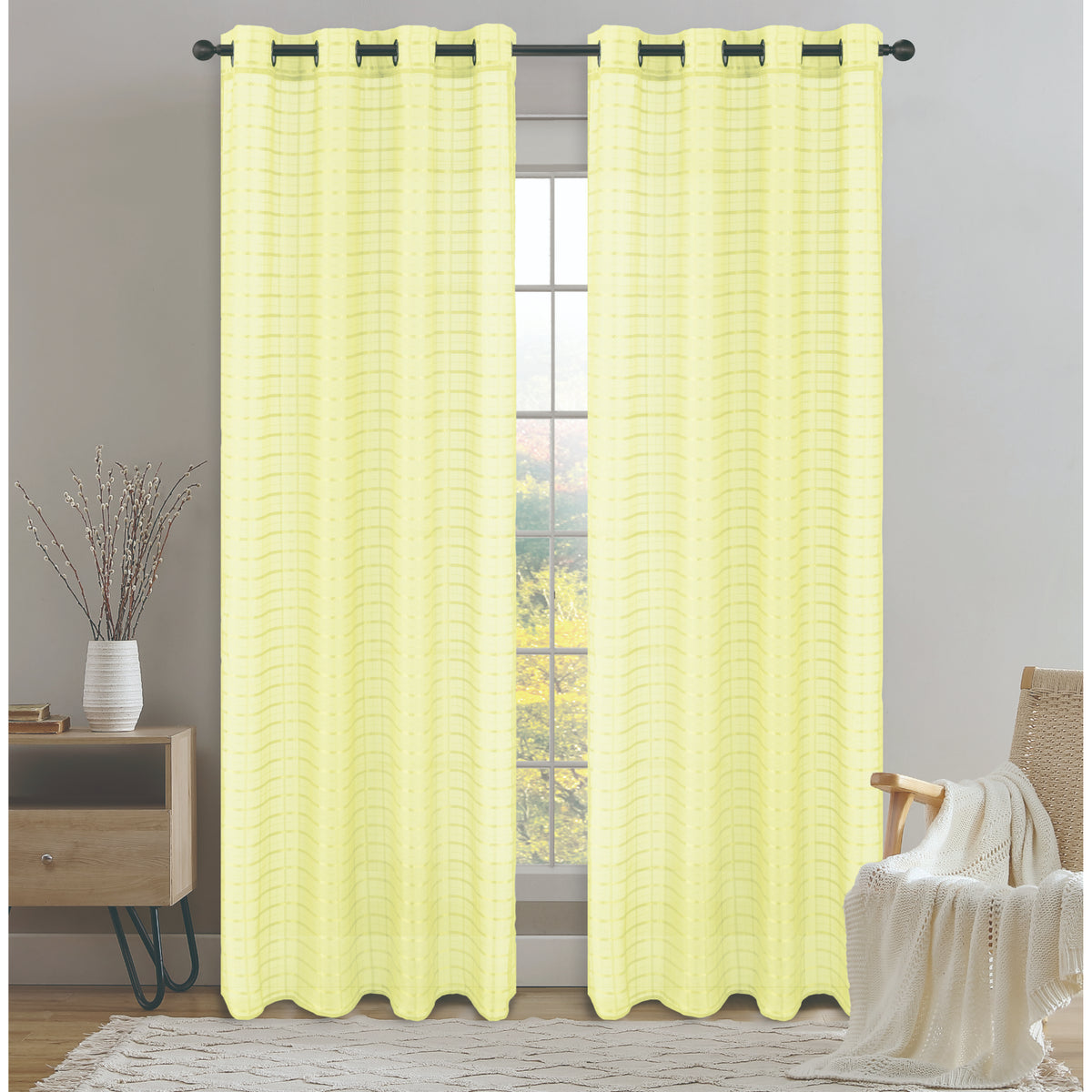 CORTINA PSALA SHEER 53X90 AMARILLO