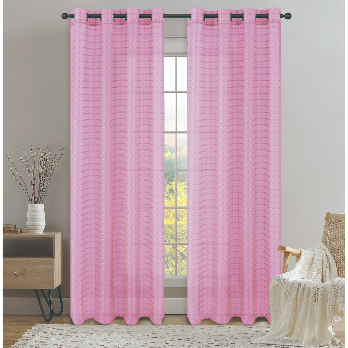 CORTINA PSALA SHEER 53X90 ROSADO