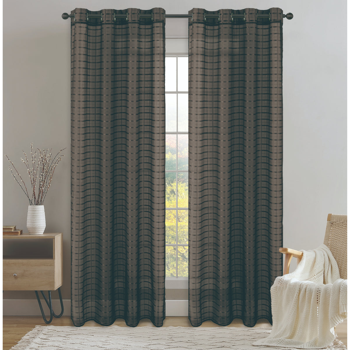 CORTINA PSALA SHEER 53X90 NEGRO