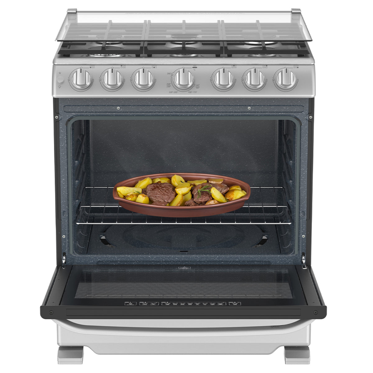Estufa a Gas Mabe 30" Gris Capello WEM7659CFIS3 - 6 Quemadores