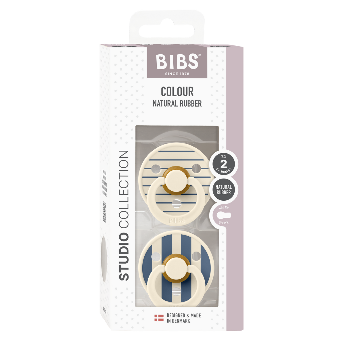 CHUPETE 2PACK LATEX PIN IVORY MIX METAL