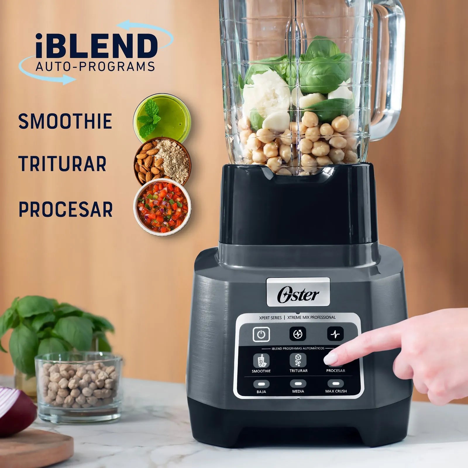 Oster® Licuadora Profesional XTREME MIX con iBLEND y MAX CRUSH con Tecnología Reversible BLSTXPG-BW